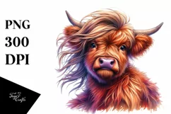 cute Baby Highlandcow PNG Product Image 3
