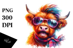 cute Baby Highlandcow PNG Product Image 1