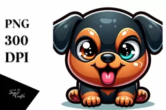 Colorful Baby Rottweiler PNG Product Image 1