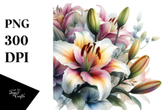 Colorfull Lily Abstract PNG Product Image 1