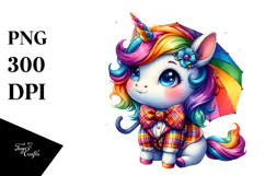 Cute Baby Unicorn in Style PNG Product Image 1
