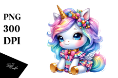Cute Baby Unicorn PNG Product Image 1
