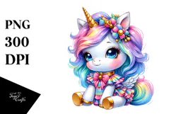Cute Baby Unicorn PNG Product Image 1