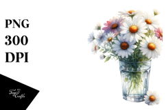 Watercolor with Large Daisy | Clipart Product Image 1
