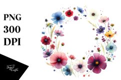 Watercolor Wild Colorful Flowers | Sublimation | Clipart Product Image 3