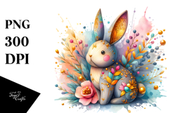 Colorful Bunny Wood PNG Product Image 1