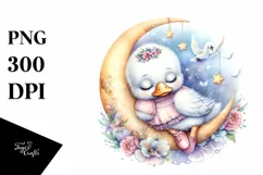 Watercolor Baby Swan Dressed | Sublimation | Clipart Product Image 1
