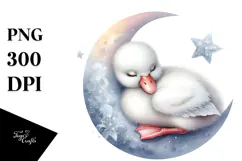 Watercolor Baby Swan Dressed | Sublimation | Clipart Product Image 1