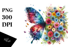 Colorful Butterfly Painting, Transparent PNG Product Image 1