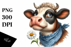 Cow Sublimation Clipart Cow Portrait Product Image 3