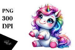 Cute Vibrant Unicorn PNG Product Image 1