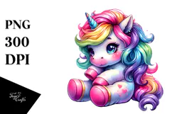 Cute Vibrant Unicorn PNG Product Image 1
