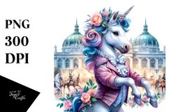 Baby Unicorn in Viennese Ballroom PNG Product Image 3