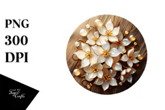 Abstract Jasmine with Glossy Finish, Artistic PNG Product Image 1