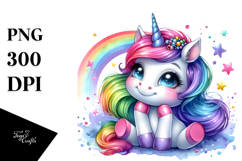 Cute Vibrant Unicorn PNG Product Image 1
