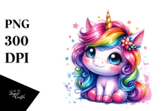 Cute Vibrant Unicorn PNG Product Image 1