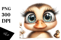 Funny Baby Duck with Popping Eyes PNG Product Image 1