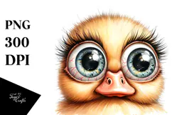 Funny Baby Duck with Popping Eyes PNG Product Image 1