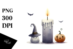 a Funny Halloween Candle PNG Product Image 1