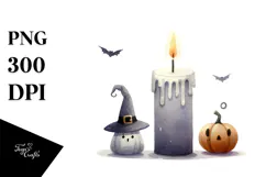 a Funny Halloween Candle PNG Product Image 1
