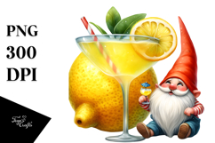 Gnome Drinking a Cocktail, PNG Product Image 1