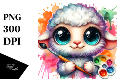 Crazy Cute Baby Lamb PNG Product Image 1