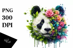 Vibrant Watercolor Panda, Transparent PNG Product Image 3