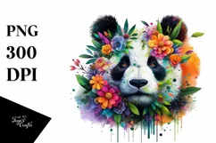 Vibrant Watercolor Panda, Transparent PNG Product Image 3