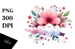 Colorful Cute Flower with Splashes PNG Product Image 1