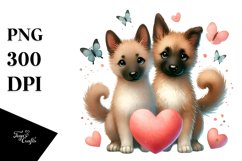 Painted Malinois Tails Heart Unity PNG Product Image 1