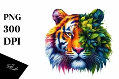 Vibrant Watercolor Tiger, Transparent PNG Product Image 3
