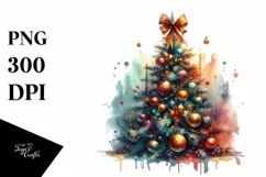 Christmas Tree with Paint Strokes, High Detail PNG Product Image 1