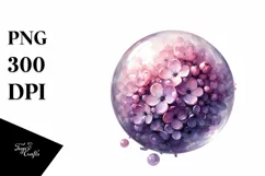 Glossy Lilac Round Watercolor | Sublimation Clipart Product Image 1