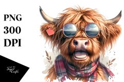 Cow Sublimation Clipart Highland Cow Portrait Product Image 3