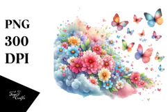Colorful Butterfly Painting PNG Product Image 1