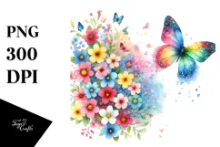 Colorful Butterfly Painting PNG Product Image 1