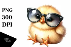 Watercolor Chick Sunglasses Big Eyes Funny | Sublimation | Product Image 3