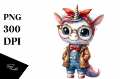 Fancy Baby Unicorn with es | Clipart Product Image 1