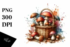 Mystical Mushroom,Watercolor Splash PNG Product Image 3