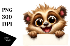 Funny Bear Peeking Over Paper | Sublimation | Clipart Product Image 1