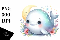 Colorful Baby Beluga Whale Clipart Product Image 1