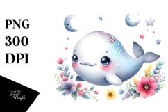 Colorful Baby Beluga Whale Clipart Product Image 1