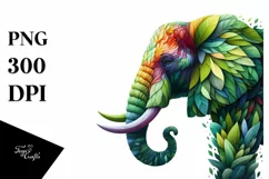 Vibrant Watercolor Elephant, Transparent PNG Product Image 3