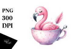 Colorful Flamingo Teacup Clipart Product Image 3