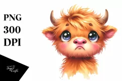 Funny Baby Highland Cow with Big Eyes Product Image 3