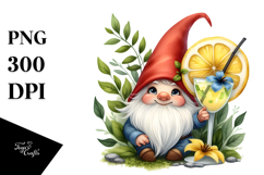 Whimsical Gnome Drinking Cocktail PNG Product Image 1