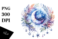 Vibrant Moon Foliage Stars | Clipart Product Image 1