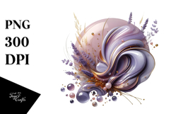 Abstract Lavender Watercolor Splash PNG Product Image 1