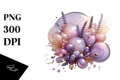 Glossy Lavender Watercolor Splash PNG Product Image 1
