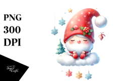 Cute Christmas Gnomes on Cloud PNG Product Image 1